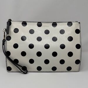 Banana Republic Black and White Polka Dot Wristlet